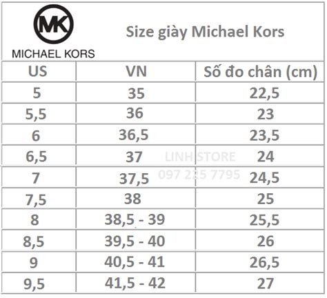 cách đo size giày michael kors leflair|bảng size giày.